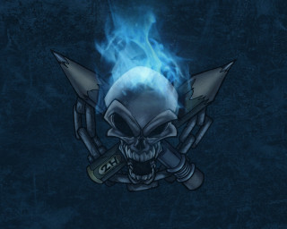 Skull flame crossed swords hands - its hand free wallpaper