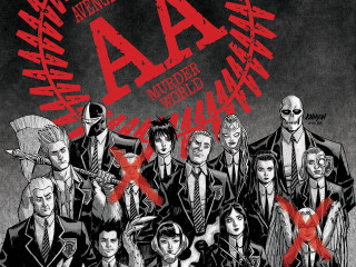 Group red x black background - their chest free wallpaper