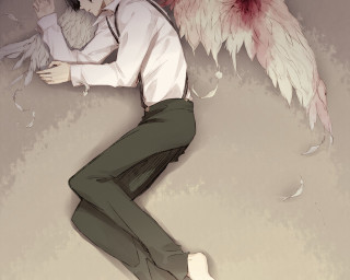 Angelic man white shirt green - a white umbrella free wallpaper