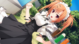 Chizuko orange hair black dress - a black bag free wallpaper
