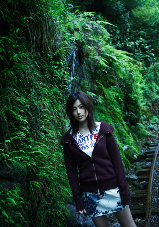 Woman forest waterfall traintrack hoodie - free forest wallpaper for mobile