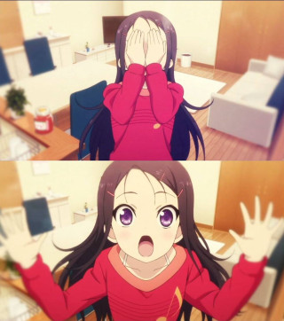 Girl woman red shirt covering - art free wallpaper for tablet