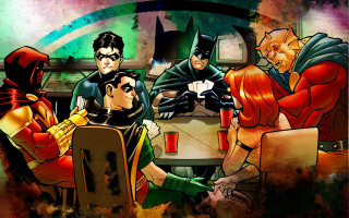 Group people table batman cartoon - bruce timm free wallpaper