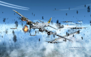Planes flying smoke sky group - allan linder free wallpaper