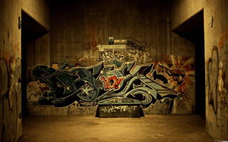Graffiti wall dark room trash - a graffiti free wallpaper