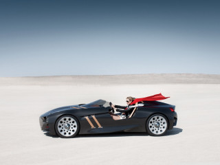 Woman black sports car red - a red flag free wallpaper