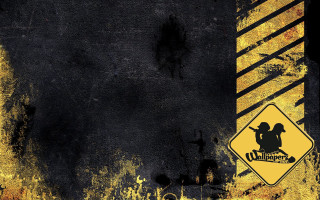 Yellow black sign wall stripe - grunge free wallpaper