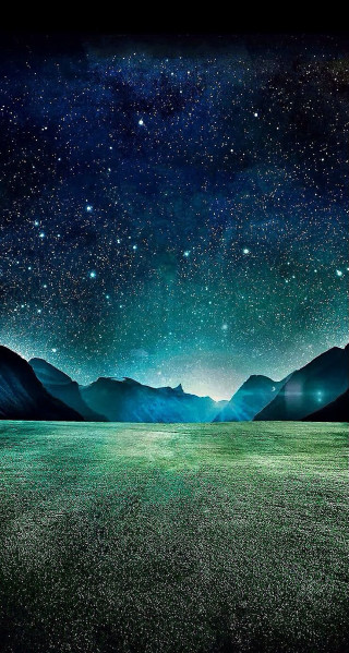 Night sky stars mountain field - free mountains wallpaper