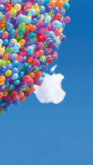 Balloons floating cloud blue sky - free happy birthday wallpaper for mobile