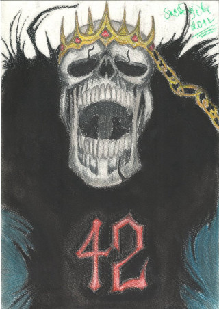 Skull crown 42 chain drawing - fan art free wallpaper