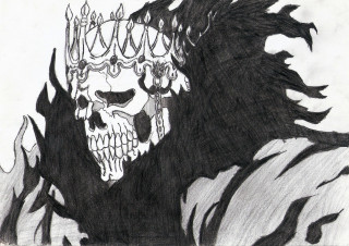 Skull crown demon tail drawing - a crown free wallpaper for desktop