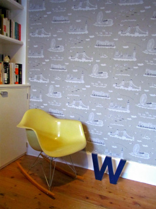 Yellow chair pattern wall bookshelf - a pattern free wallpaper for mobile