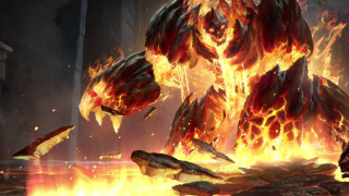 Demonic creature fire pit flames - a fire pit free wallpaper