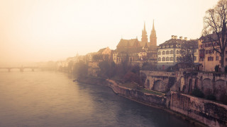 River city bridge church background - florence engelbach free wallpaper