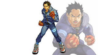 Man blue suit man red - a cartoon free wallpaper