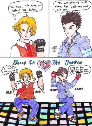 Comic strip dance floor heart - two person free wallpaper for mobile