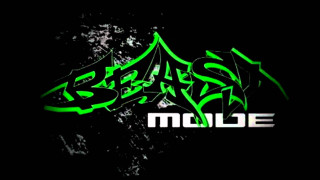 Black background green graffiti motue - biomechanical free wallpaper