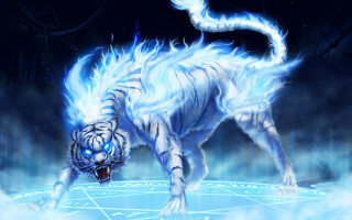 White tiger glowing eyes snow - a white tail free wallpaper