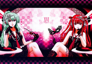 Anime girls butterfly wings sitting - butterfly free wallpaper