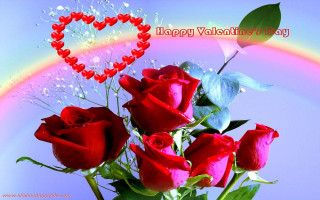 Vase red roses heart balloon 5 - romantic free wallpaper