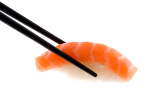 Sushi chopsticks white background black - sakimichan free wallpaper