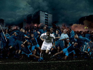 Group people running soccer field - a soccer field free wallpaper