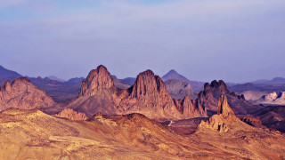 Mountain range blue sky clouds - a few mountain free wallpaper