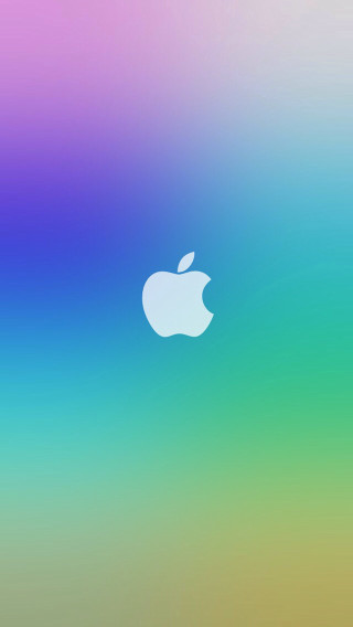 Blurry apple logo colorful background - smooth gradient free wallpaper for mobile