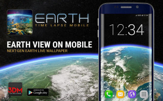 Cell phone earth view clock - android free wallpaper for desktop