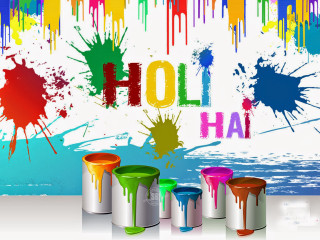 Paint cans splatters holi hai 2 - colour free wallpaper