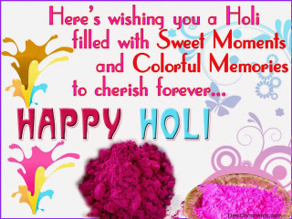 Happy holi card pink heart - free holidays wallpaper