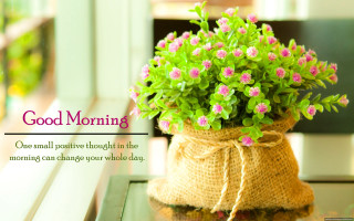 Small bag flowers table message - bright morning free wallpaper