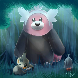 Cartoon panda bear smaller bear - smaller free wallpaper for tablet