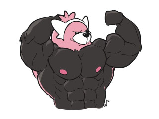 Cartoon character pink black body - chest free wallpaper