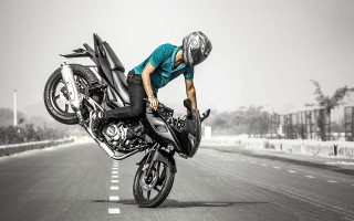 Man motorcycle trick road helmet - his helmet free wallpaper
