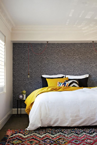 Bed yellow comforter pillow bedroom - free minimalism wallpaper for mobile