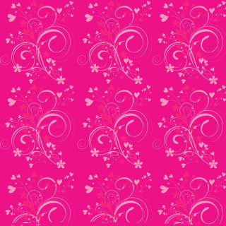 Pink background hearts flowers side - plain background free wallpaper for tablet