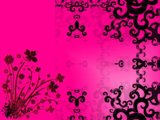 Pink black wall flower plant 2 - wall free wallpaper