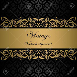 Vintage gold black background ribbon - free retro wallpaper for tablet