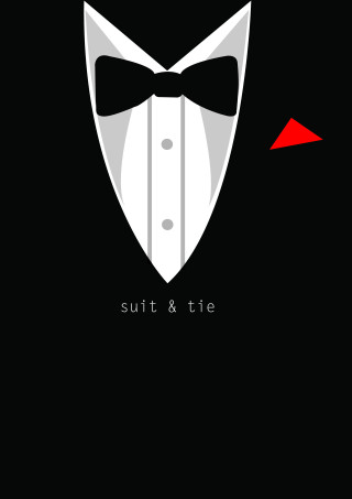 Tuxedo black white red arrow - clean free wallpaper for mobile