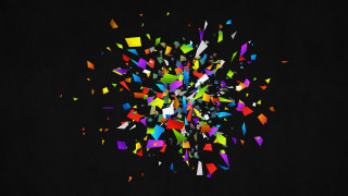 Black background colorful confetti explosion - triadic free wallpaper for desktop