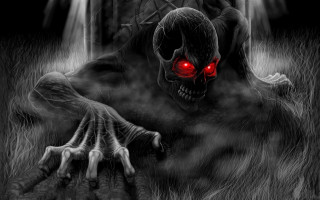 Creepy monster red eyes dark - the dark forest free wallpaper