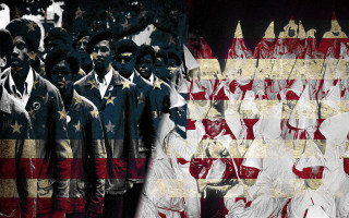 Men group flag standing middle - a man in the middle free wallpaper