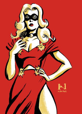 Woman red dress mask gold - bruce timm free wallpaper
