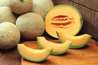 Melon half cuttingboard melons table - a cutting board next free wallpaper