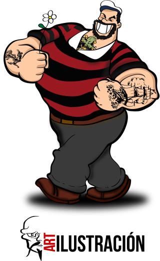 Cartoon character big belly striped - striped free wallpaper for mobile