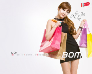 Woman holding shopping bags sign - bian shoumin free wallpaper