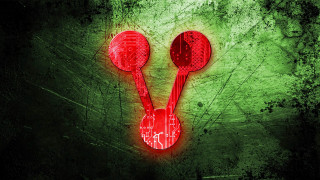 Red spoons green surface black - a green surface free wallpaper for desktop