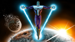 Man space suit planet star - lightening free wallpaper