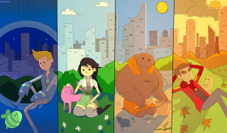 Cartoon scenes people animals different - asaf hanuka free wallpaper